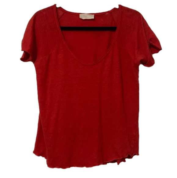 Zara Collection dark orange short-sleeved shirt size Large - Picture 1 of 12